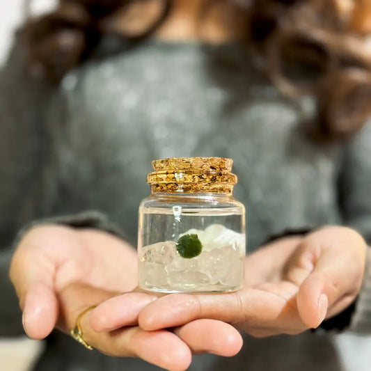 Small Clear Quartz Gemstones Moss Ball Terrarium