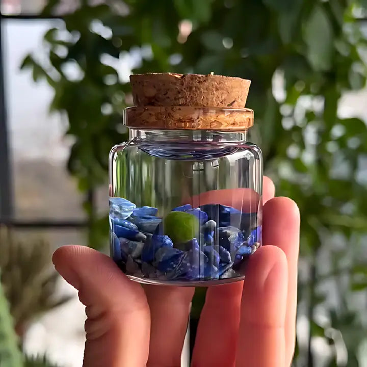 Small Lapis Lazuli Gemstones Moss Ball Terrarium