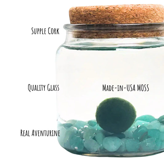 Large Aventurine Moss Ball Terrarium