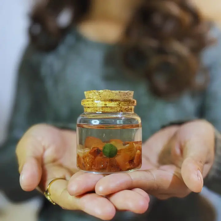 Small Carnelian Moss Ball Terrarium