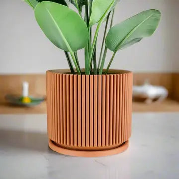 Mid-Century Ribbed Planter
