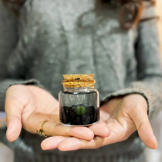Small Obsidian Moss Ball Terrarium
